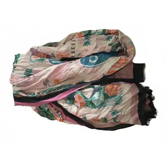 FALL CLEARANCE! NWT Kate Spade Rooftop Scene Oblong Scarf - Bright Peony - Picture 5 of 6